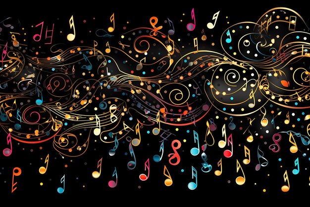 Photo beautiful and colorful music note and background