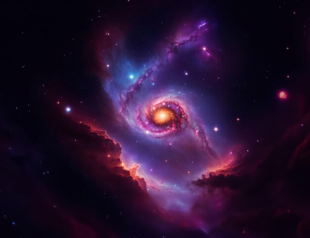 Beautiful colorful nebula in cosmos