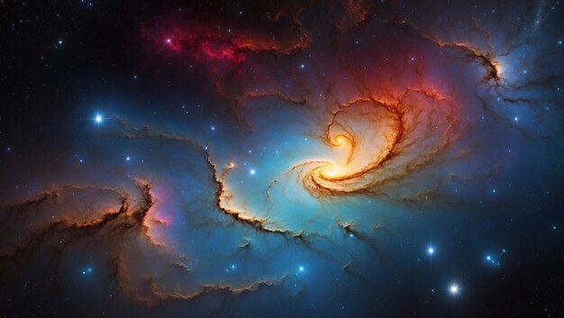 写真 宇宙の美しいカラフルな星雲