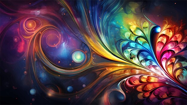 Beautiful colorful oil painting design