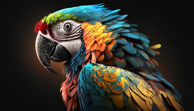Beautiful_colorful_parrot_designerジェネレーティブ AI