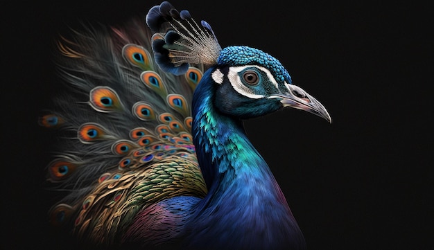 Beautiful and colorful peacock without background AI Generated Image