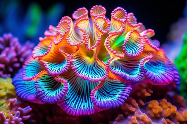 Photo beautiful colorful rainbow coral