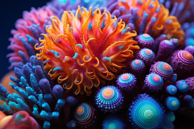 Photo beautiful colorful rainbow coral