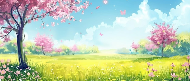 beautiful colorful spring landscape background