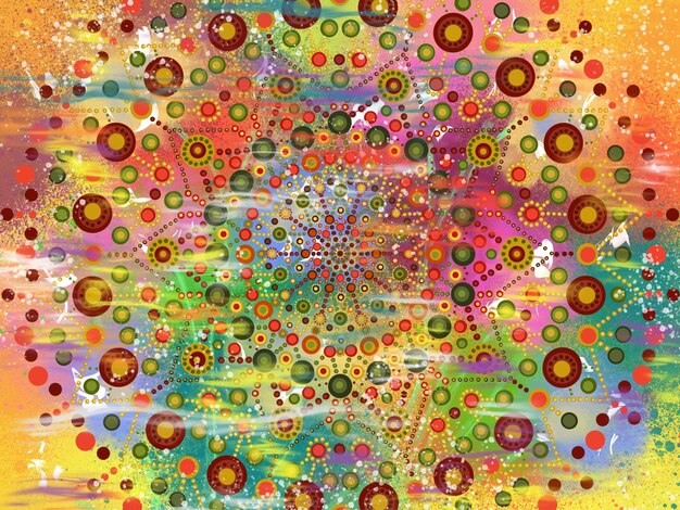 Photo beautiful colorful wallpaper background print with mandala bright art decor design