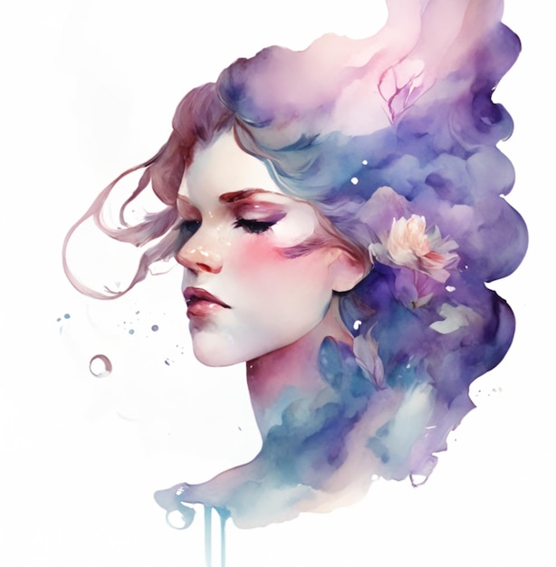 Beautiful colorful watercolor paintings and illustrations White background generative ai