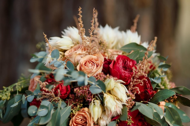 Photo beautiful colorful wedding bouquet