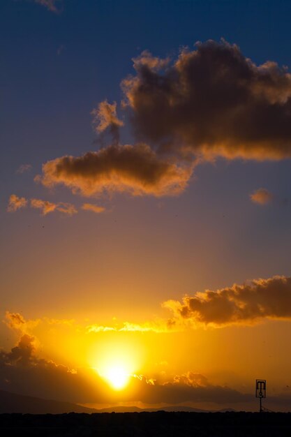 Beautiful Colors of a Sunset in the Sky Photo