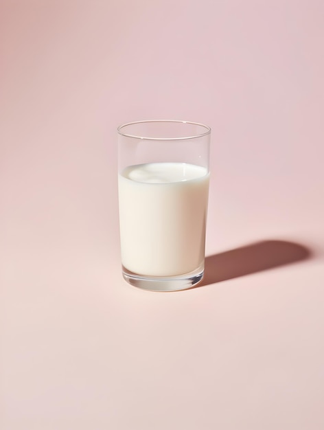 Красивая рекламная съемка стакана молочного коктейля в минималистском стиле современный фон