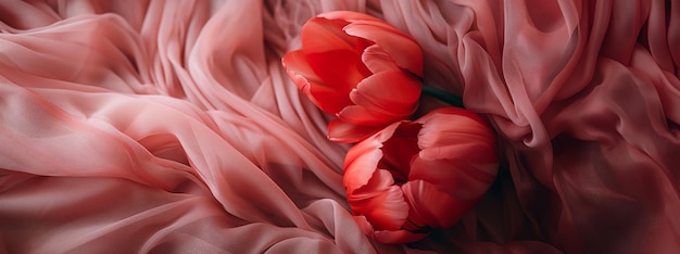 Photo beautiful composition spring flowers bouquet of pink tulips flowers on pastel pink background