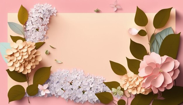 Photo beautiful composition of spring flowers for mothers day with copy space for text generative ai