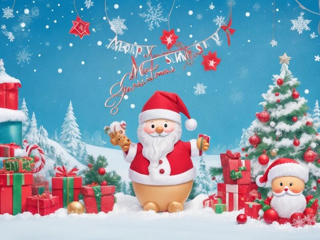 Beautiful composition with Merry Christmas and happy new year background AI Generated