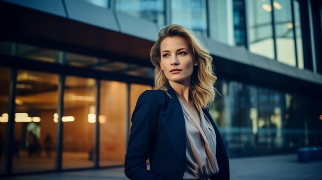 Photo beautiful and confident asian businesswoman with arms crossed at office thinking new idea at work sm