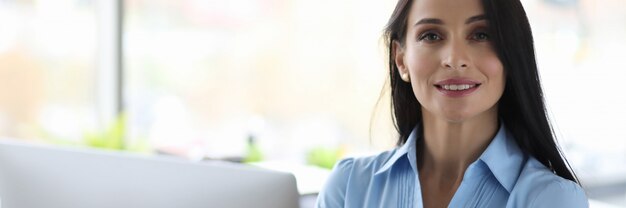 Beautiful confident woman ceo office employee portrait