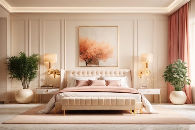 아름다운 현대적인 럭셔리 침실