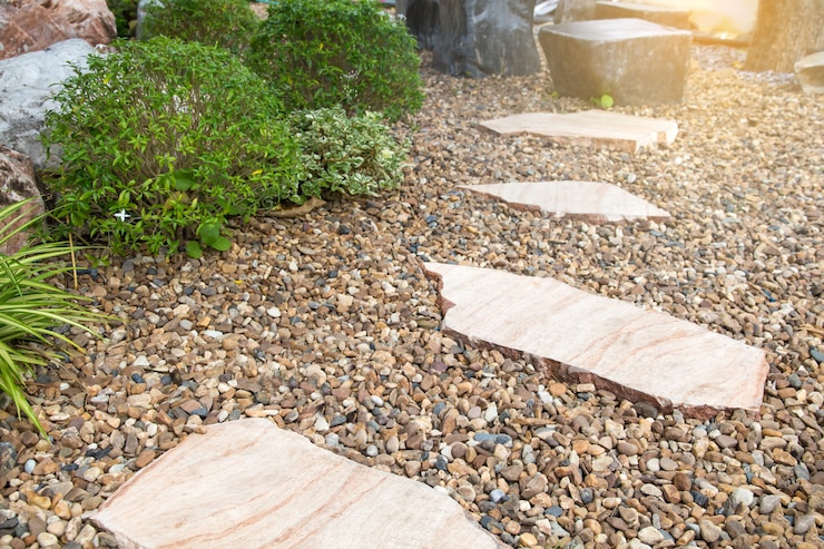 Photo beautiful corner of the small garden,decoration gardening and landscaping