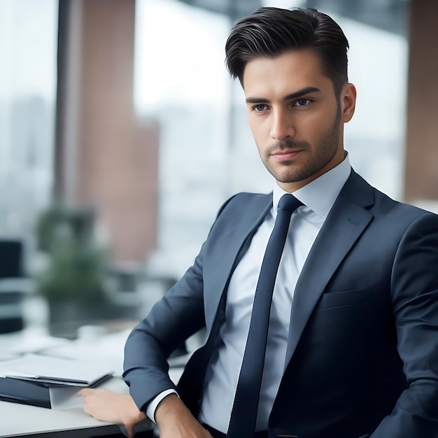 beautiful corporate man in office