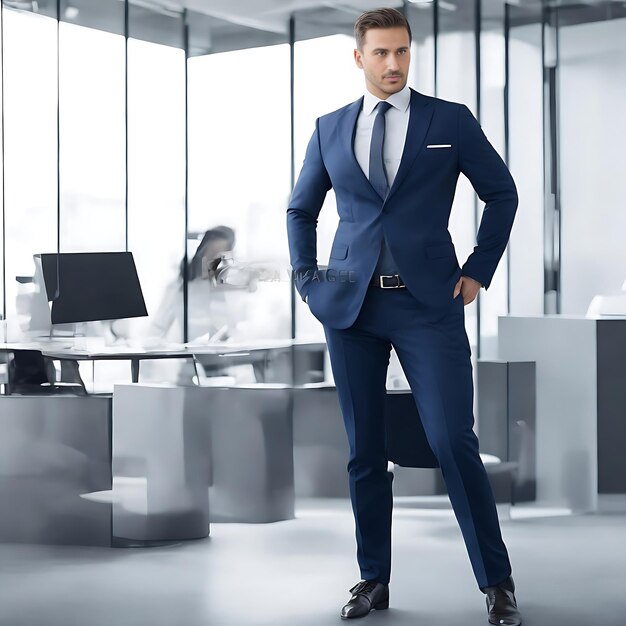 beautiful corporate man in office