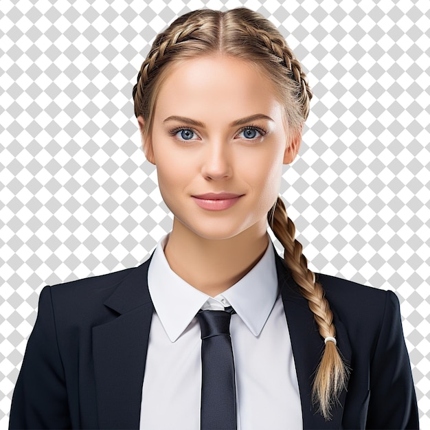 A beautiful corporate woman Isolated on transparent background PSD file