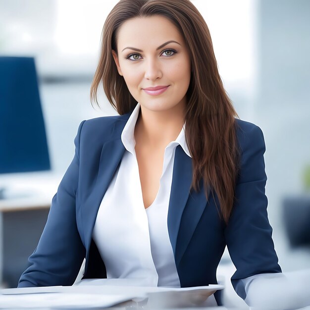 beautiful corporate woman in office