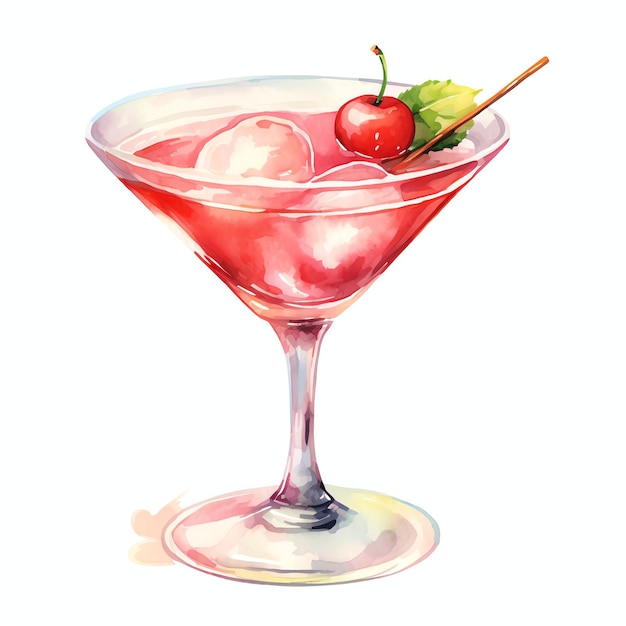 Photo beautiful cosmopolitan cocktail watercolor drink clipart illustration