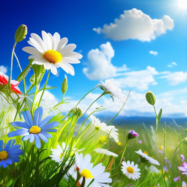 Beautiful cosmos flowers blooming in garden