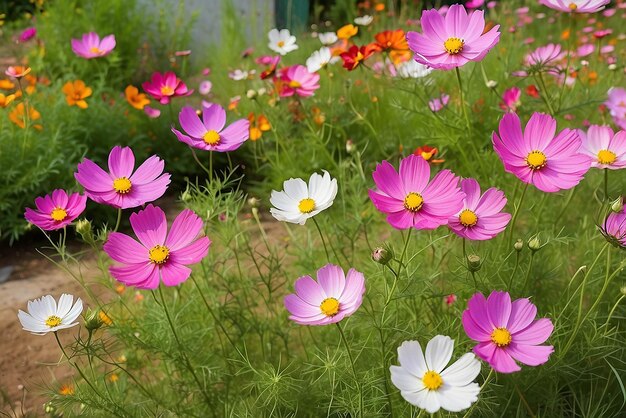 Beautiful Cosmos flowers in garden