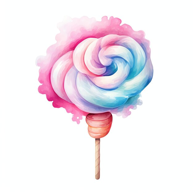 Photo beautiful cotton candy watercolor carnival clipart illustration