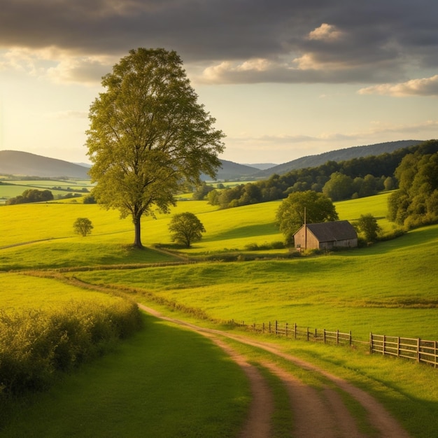 Foto bel paesaggio di campagna