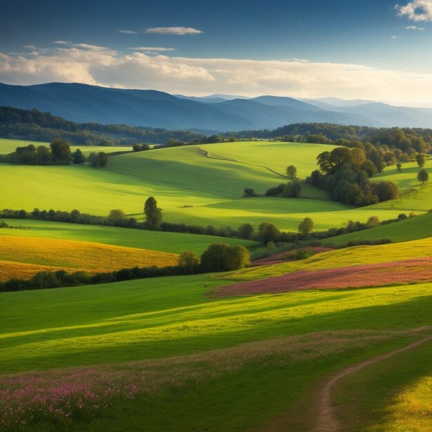 Foto bel paesaggio di campagna