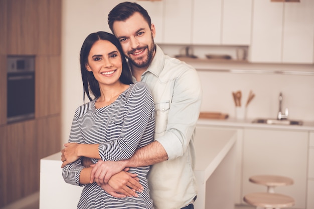 Beautiful couple is hugging