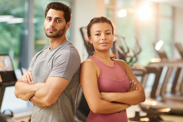 Beautiful Couple Posing in Gym