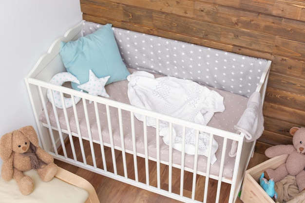 Beautiful crib in baby room