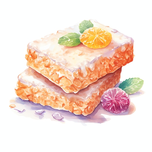 Premium AI Image | beautiful Crispy rice treat tasty dessert clipart ...