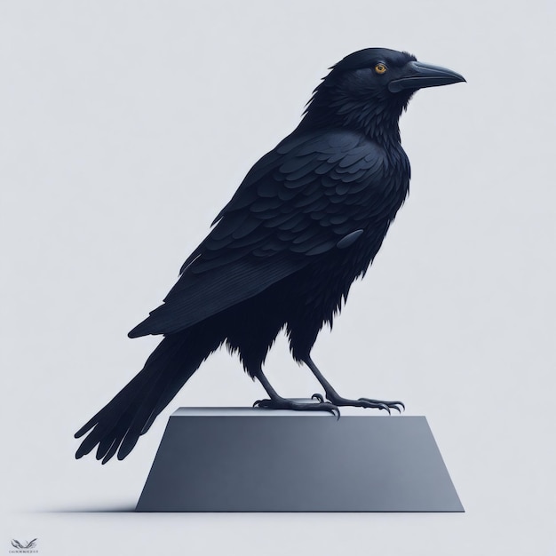 Photo a beautiful crow illustration