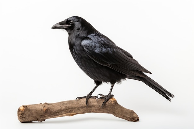 The Beautiful Crow Isolated On White Background