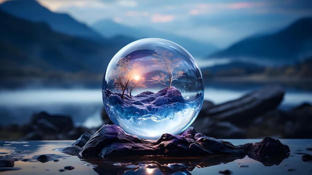 Photo beautiful crystal ball background generative ai