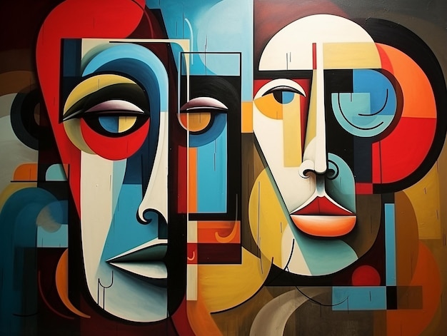 Beautiful cubism graffiti