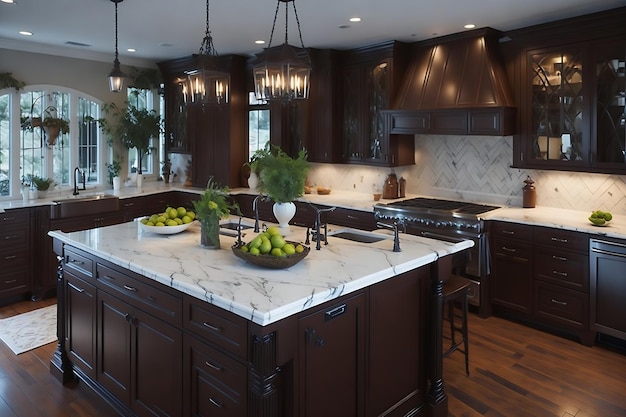 Photo beautiful custom kitchen interior