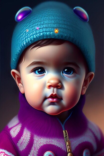 Beautiful cute baby generated ai