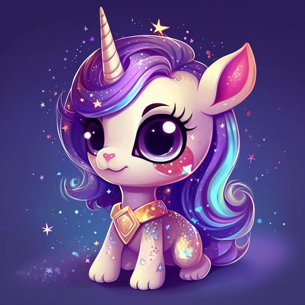 Beautiful and cute baby unicorn