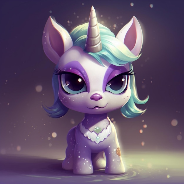 Beautiful and cute baby unicorn