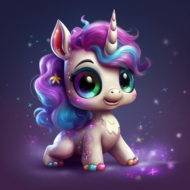 Beautiful and cute baby unicorn