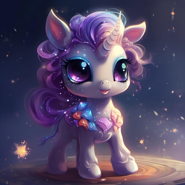 Beautiful and cute baby unicorn