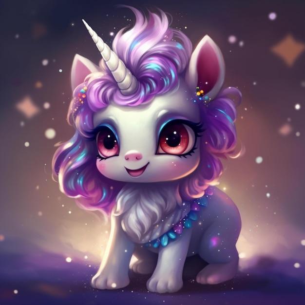 Beautiful and cute baby unicorn