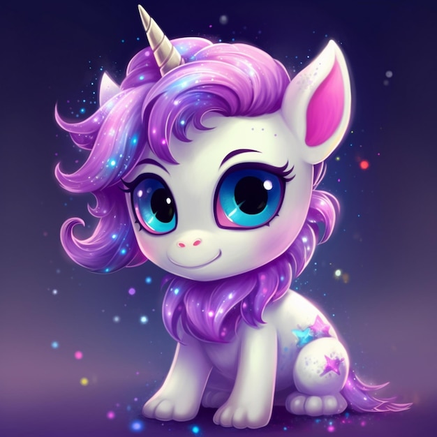 Photo beautiful and cute baby unicorn