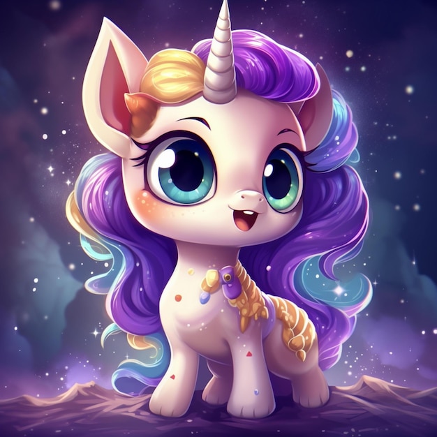 Beautiful and cute baby unicorn