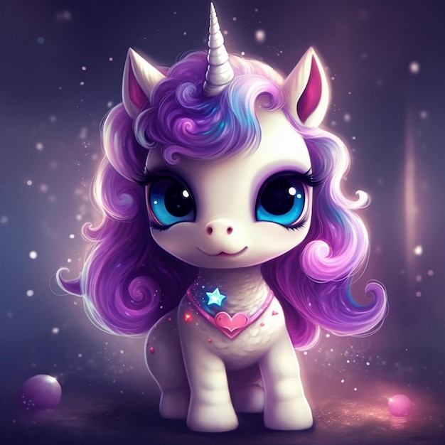 Beautiful and cute baby unicorn