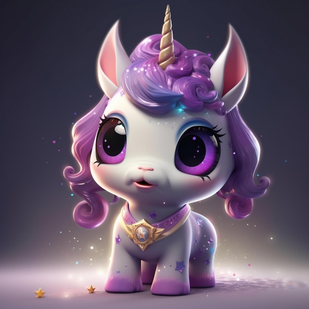 Beautiful and cute baby unicorn